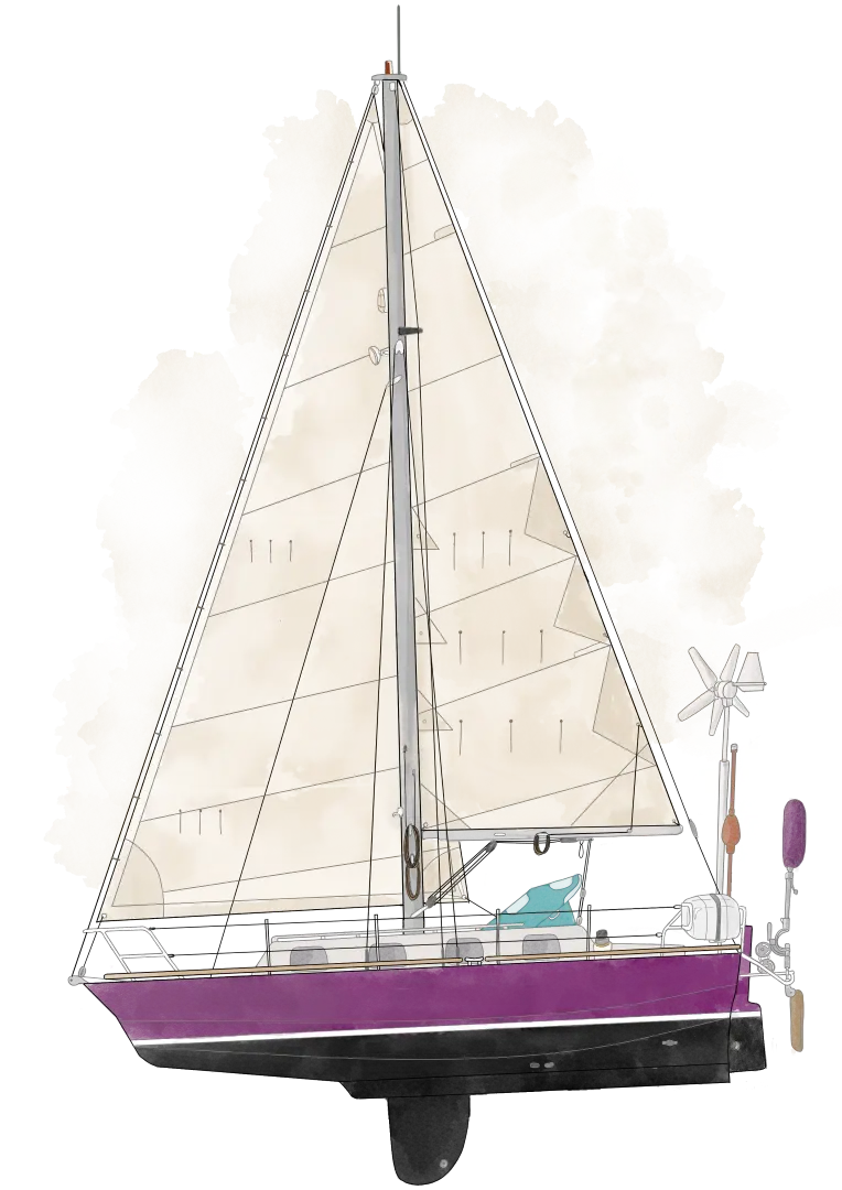 Le voilier de l'expédition - Bivouac des Sciences Passpartout est un dériveur lesté de 9 mètres en acier - Bivouac des Sciences