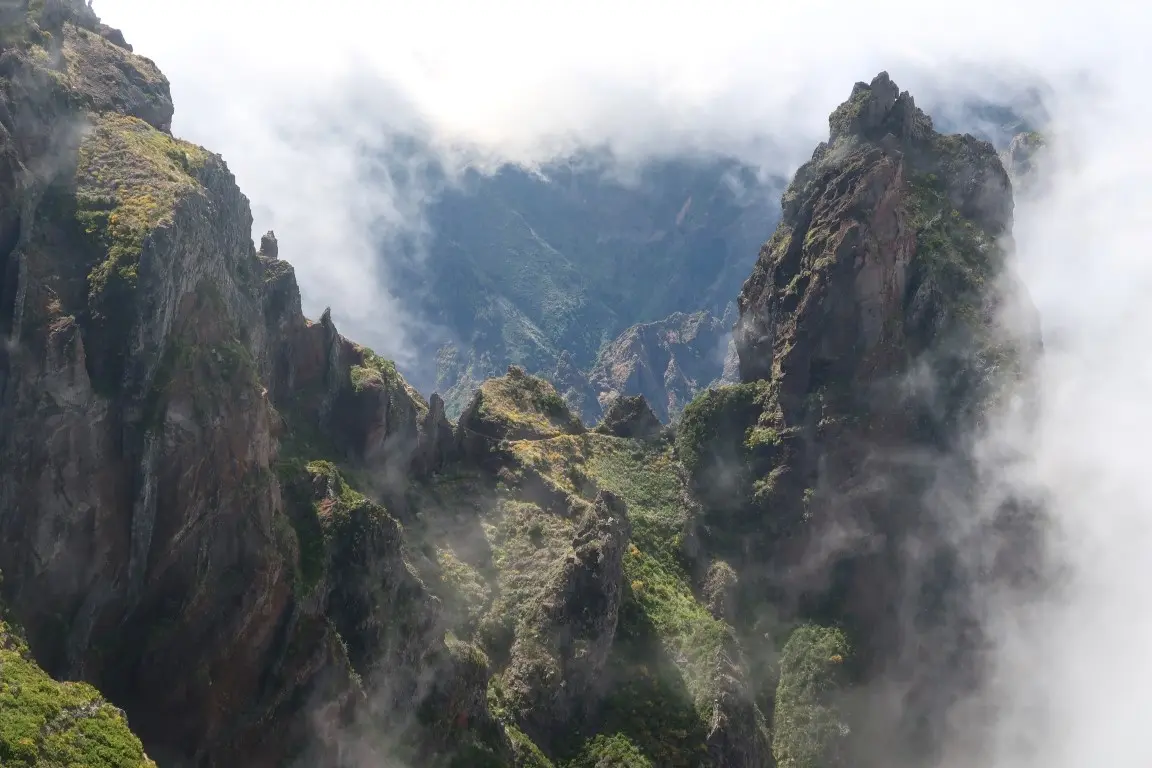 Les sommets de Madère sont dans les nuages - Bivouac des Sciences Avec 1000 mètres de dénivelé, cette randonnée nous a fait vivre des moments incroyables - Bivouac des Sciences